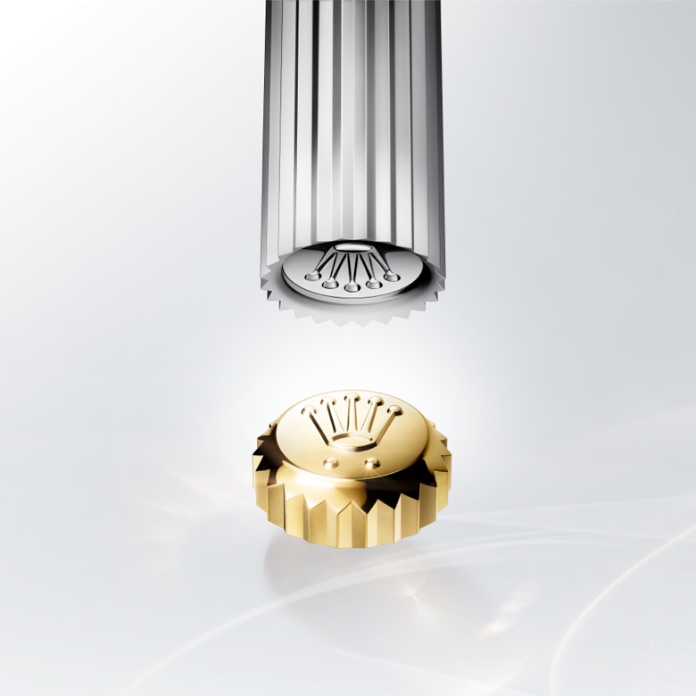 Gold Rolex branded Watch crown dial